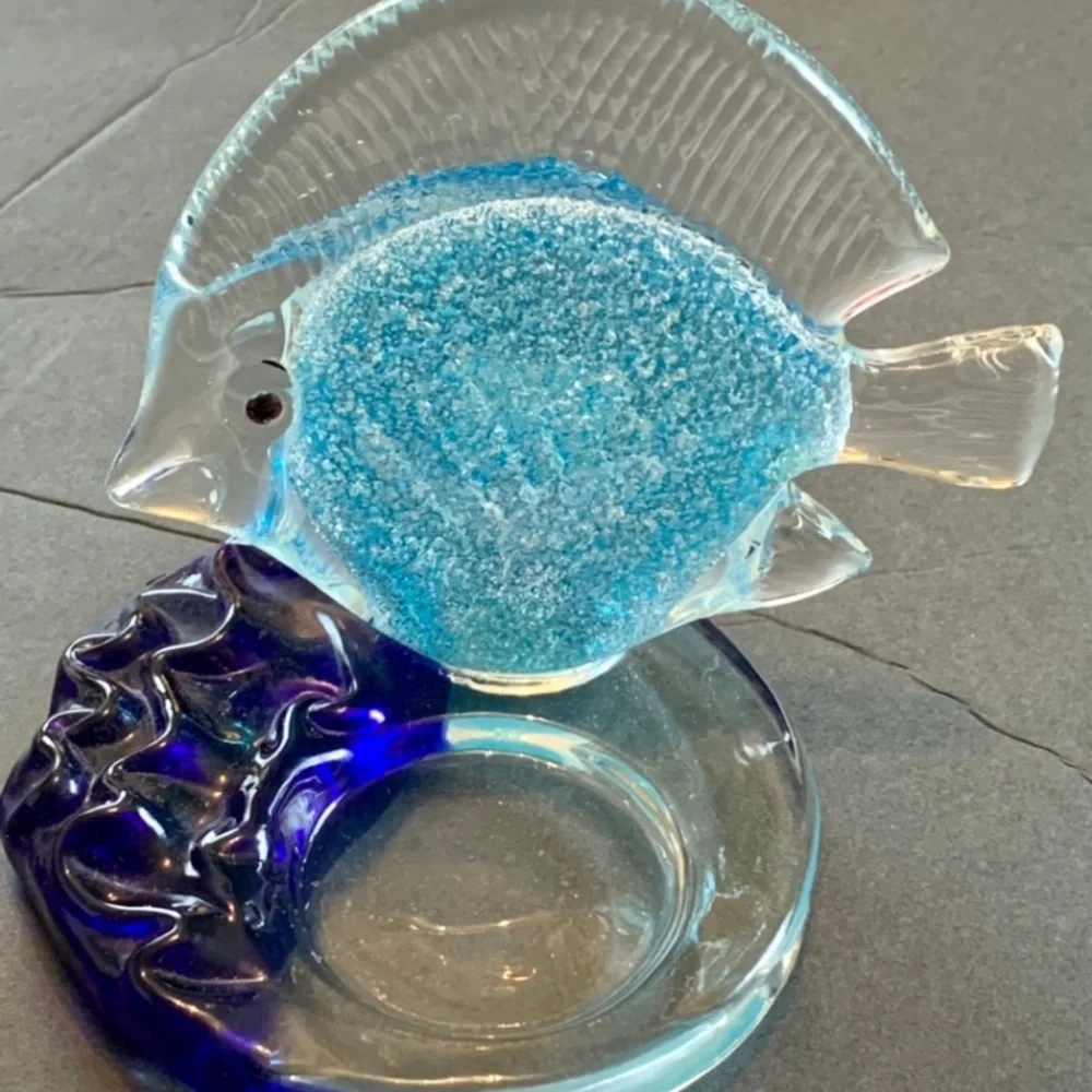 Art Glass Angel Fish Candle holder